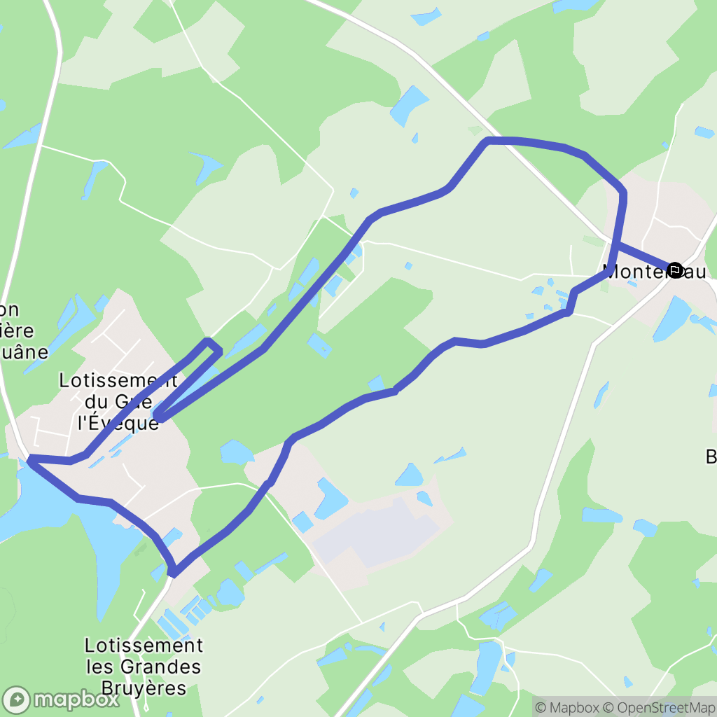 Montereau : carte du parcours de randonnée - France