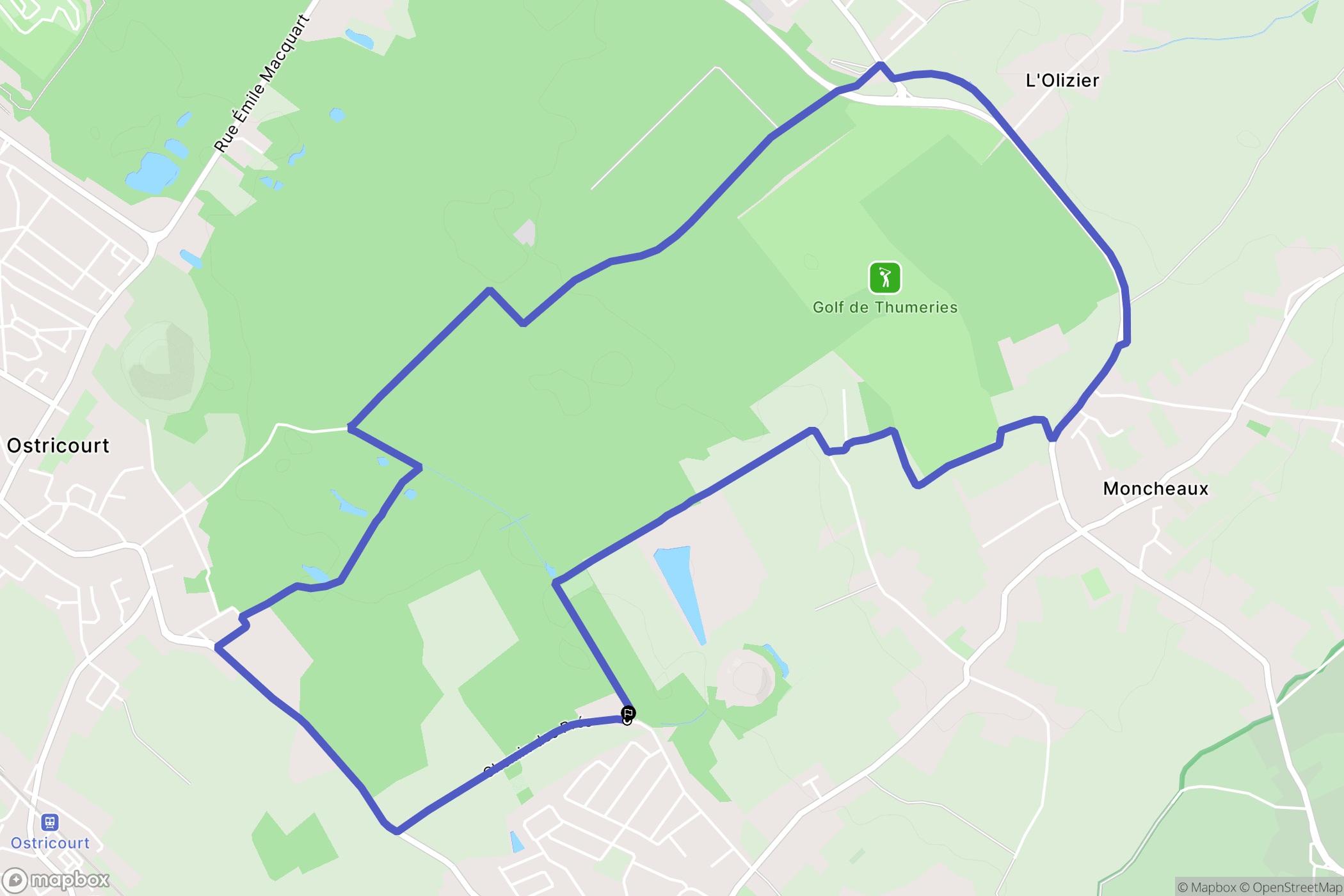 Leforest : carte du parcours de randonnée - France
