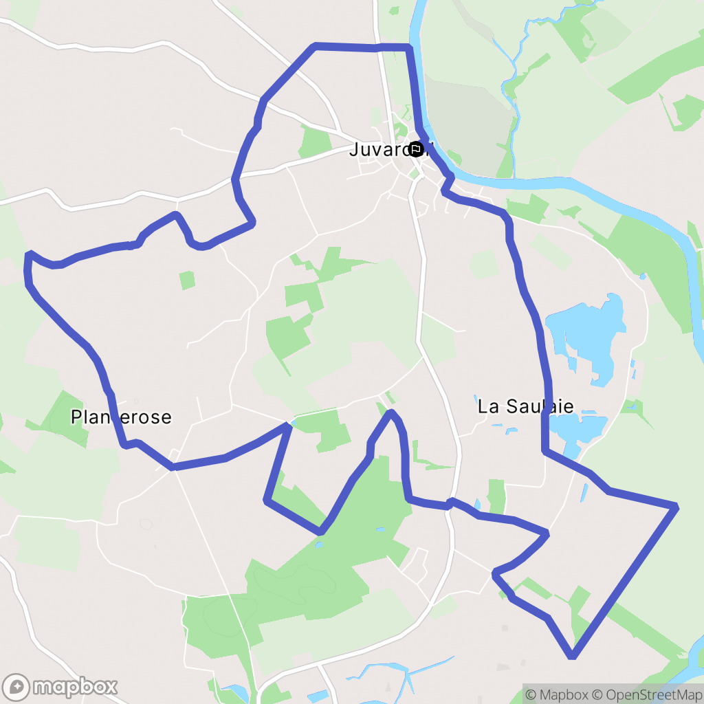 Juvardeil : carte du parcours de randonnée - France
