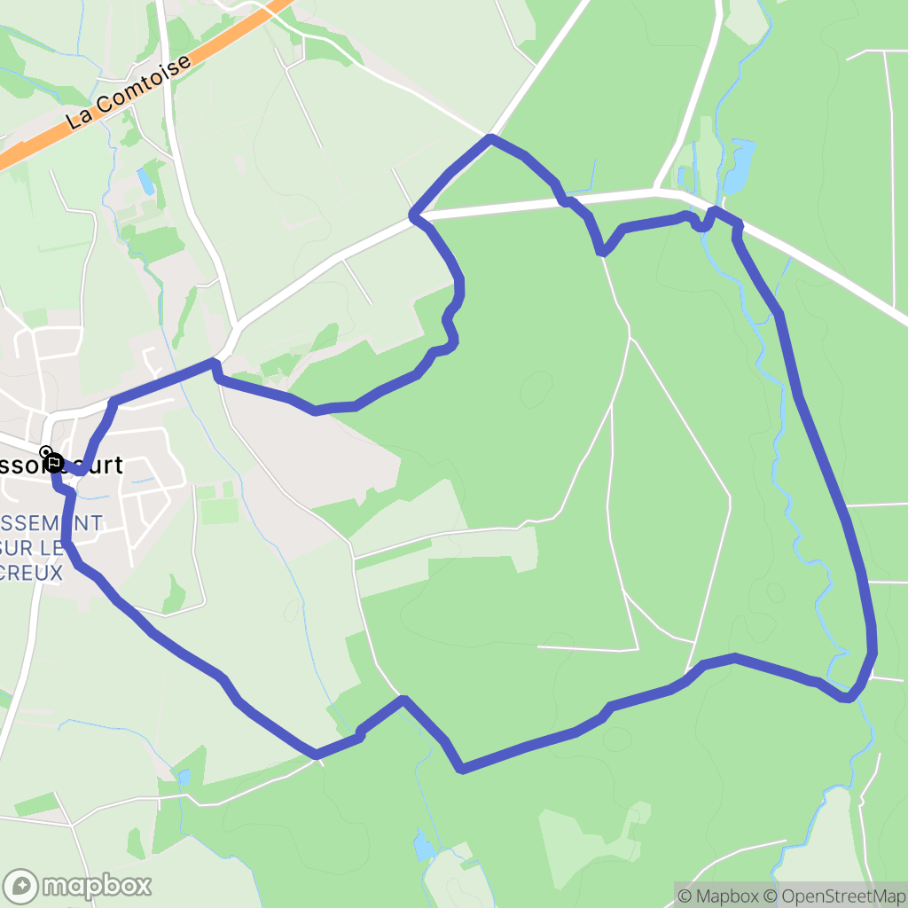 Bessoncourt : carte du parcours de randonnée - France