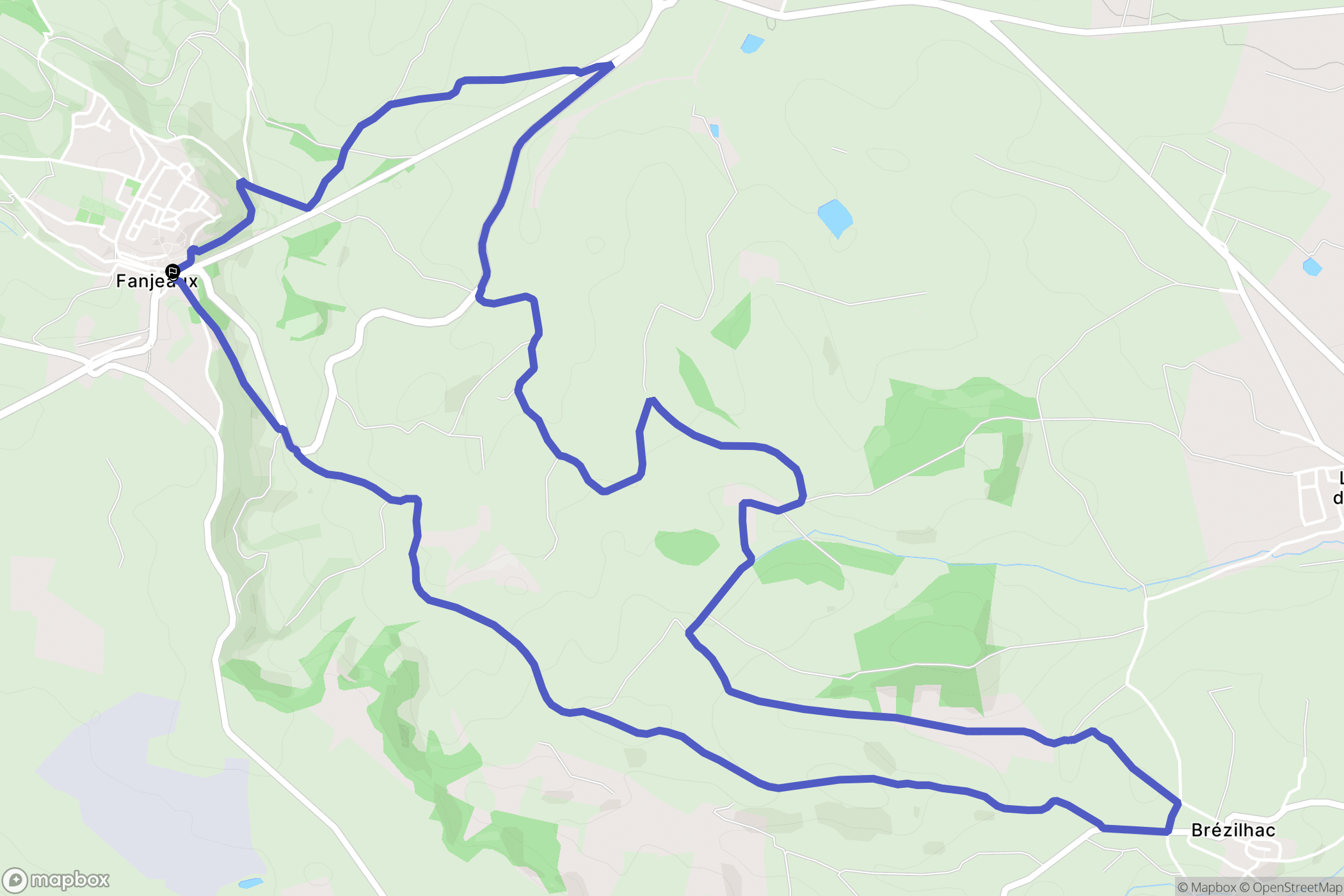 Fanjeaux : carte du parcours de randonnée - France