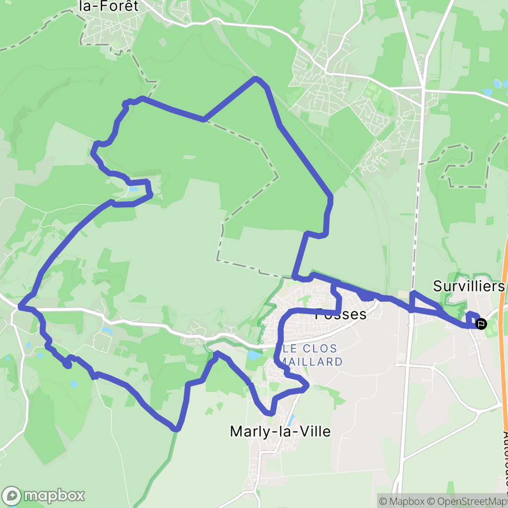 Survilliers. : carte du parcours de randonnée - France
