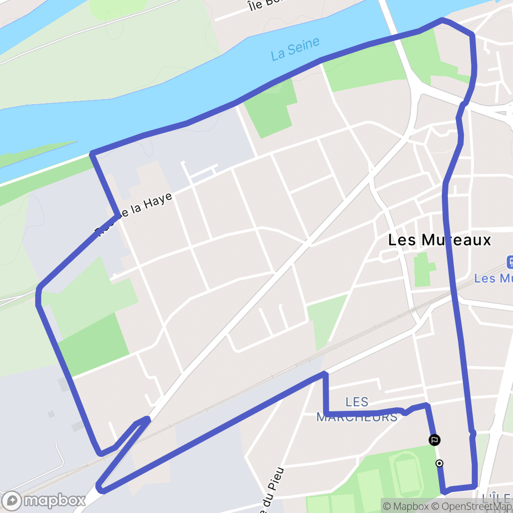 Les Mureaux : carte du parcours de randonnée - France