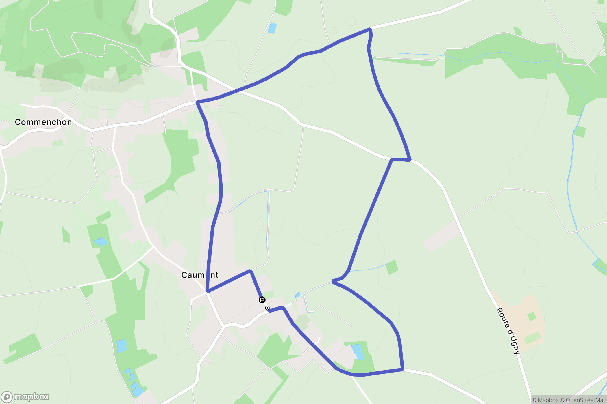 Caumont : carte du parcours de randonnée - France