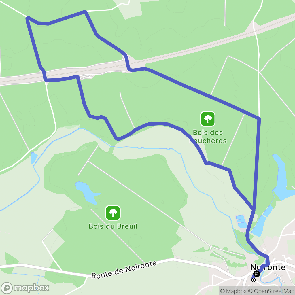 Noironte : carte du parcours de randonnée - France