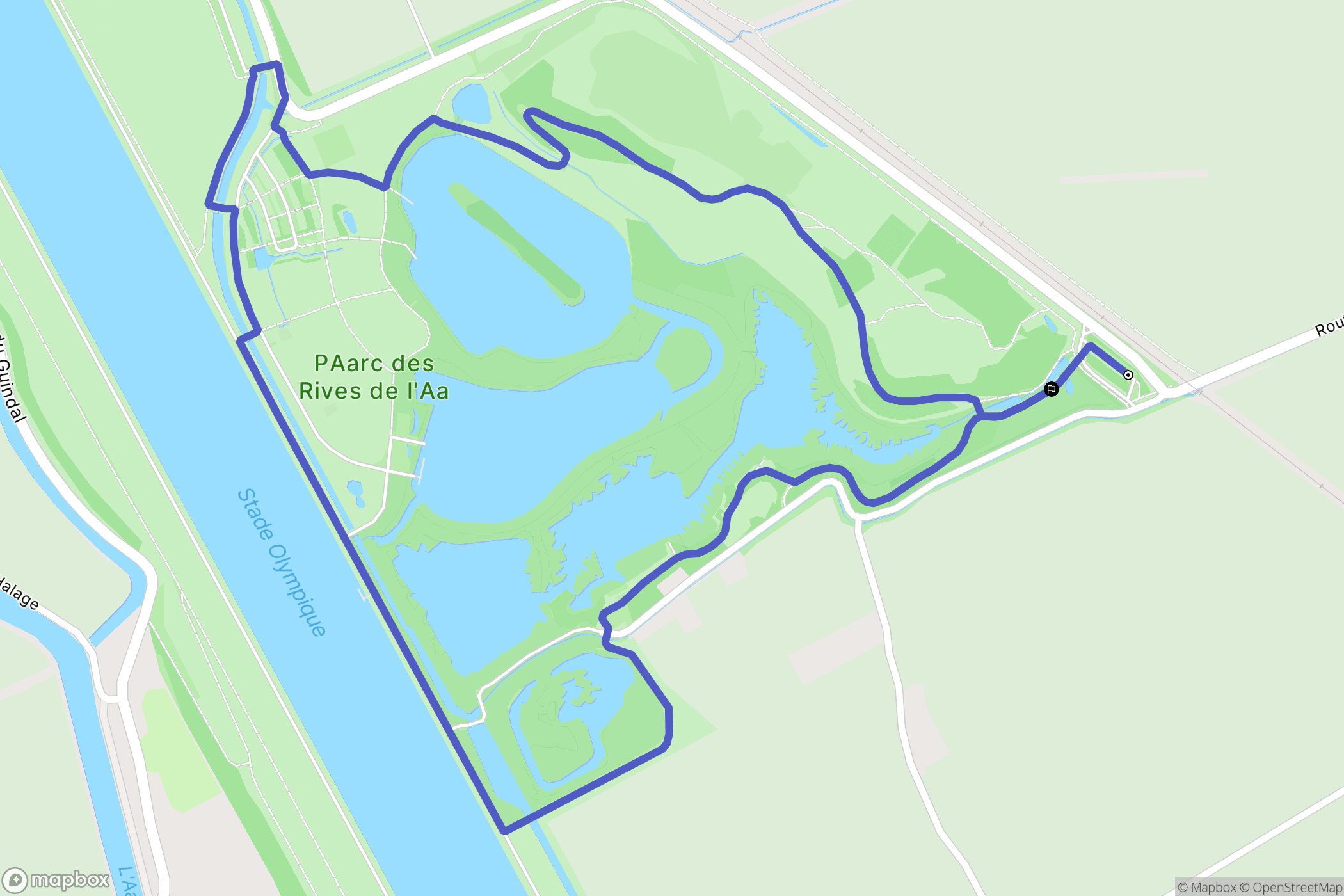 Saint-Georges-sur-l'Aa : carte du parcours de randonnée - France