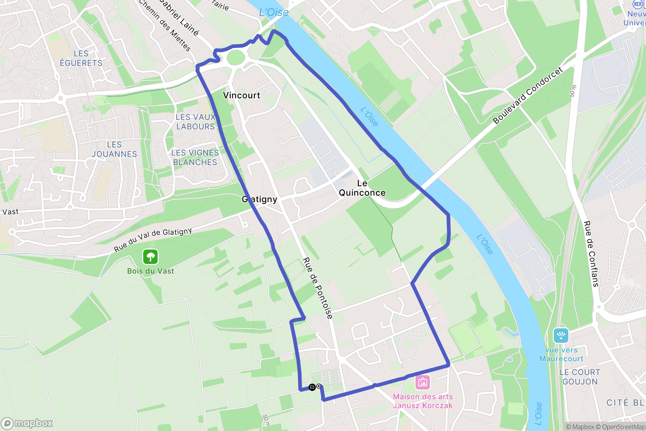Maurecourt : carte du parcours de randonnée - France