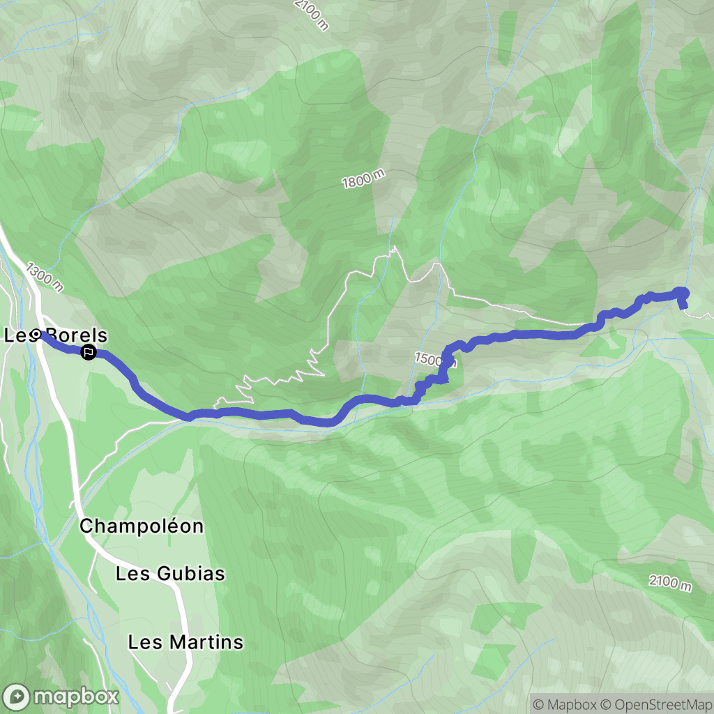 Champoléon : carte du parcours de randonnée - France