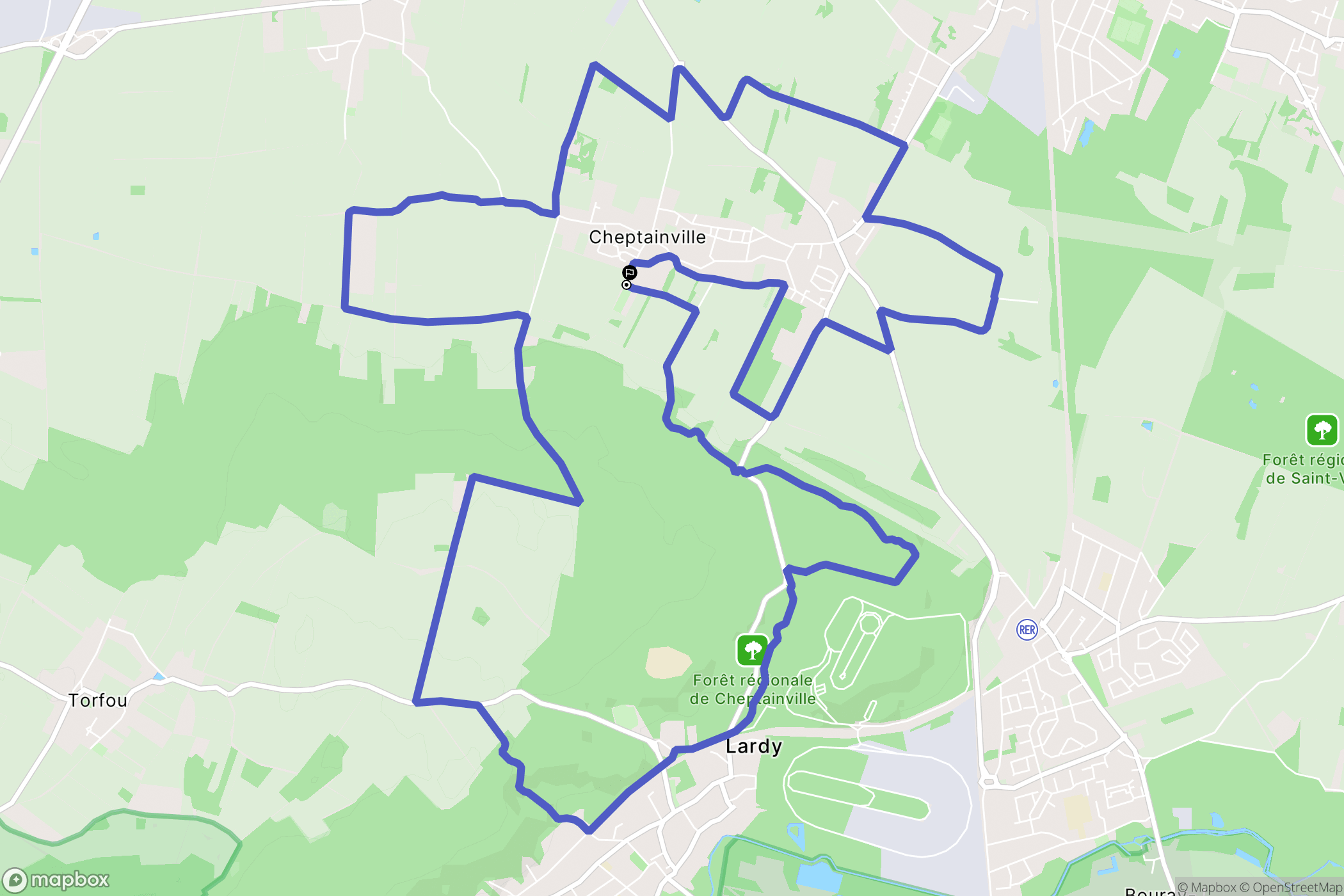 Cheptainville : carte du parcours de randonnée - France