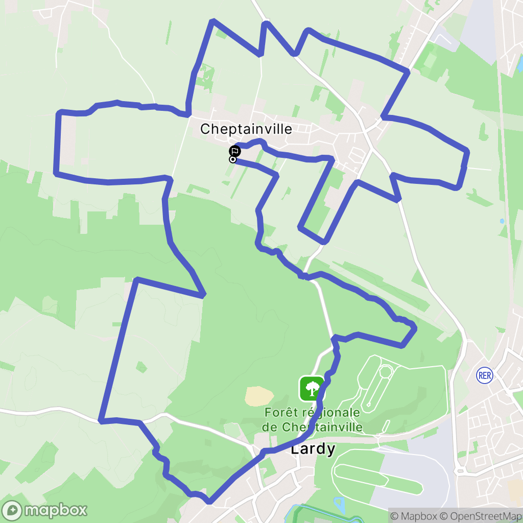 Cheptainville : carte du parcours de randonnée - France