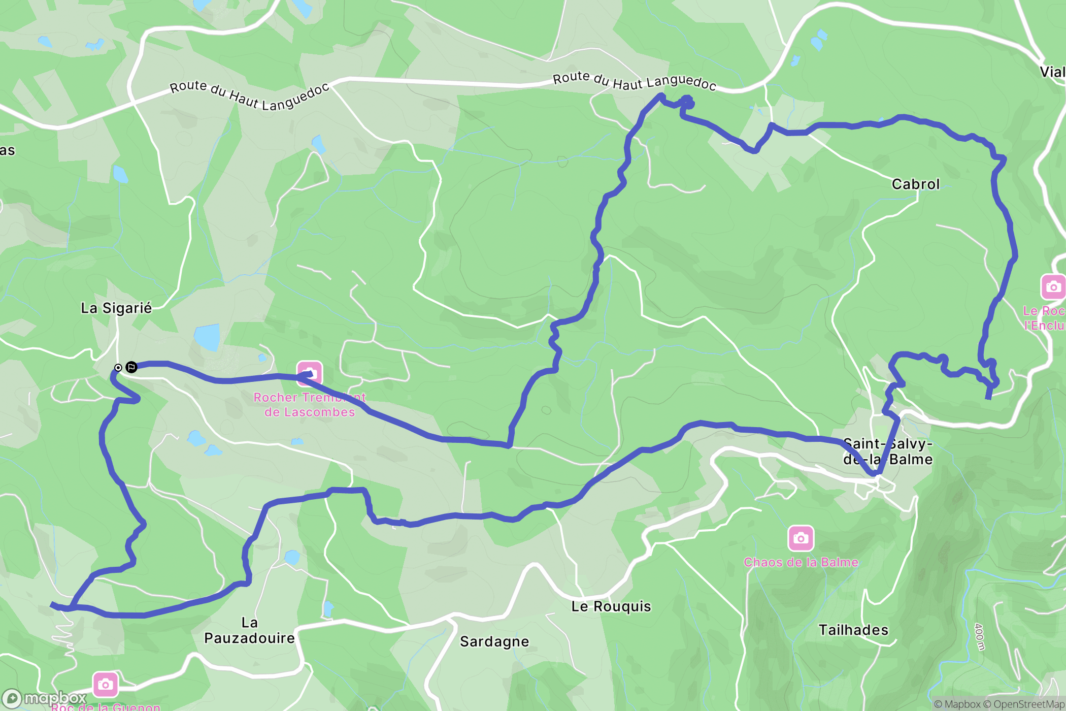 Saint-Salvy-de-la-Balme : carte du parcours de randonnée - France