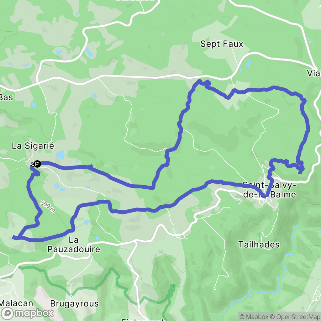 Saint-Salvy-de-la-Balme : carte du parcours de randonnée - France