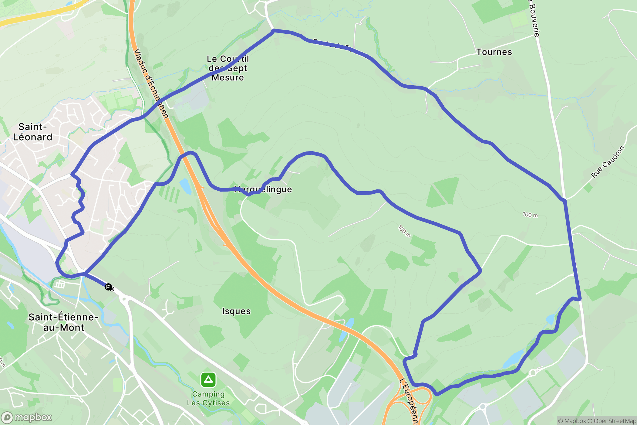 Isques : carte du parcours de randonnée - France