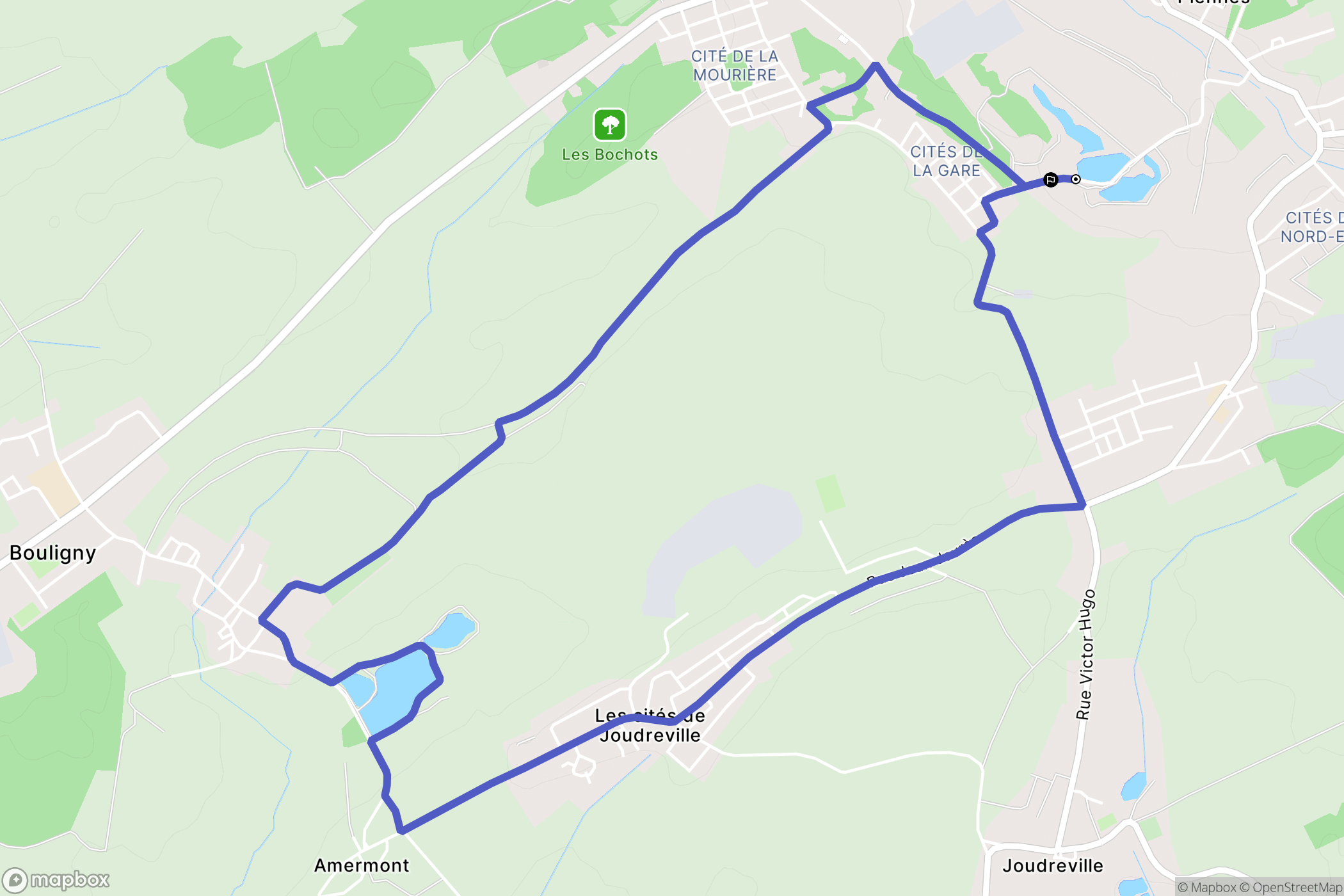 Piennes : carte du parcours de randonnée - France
