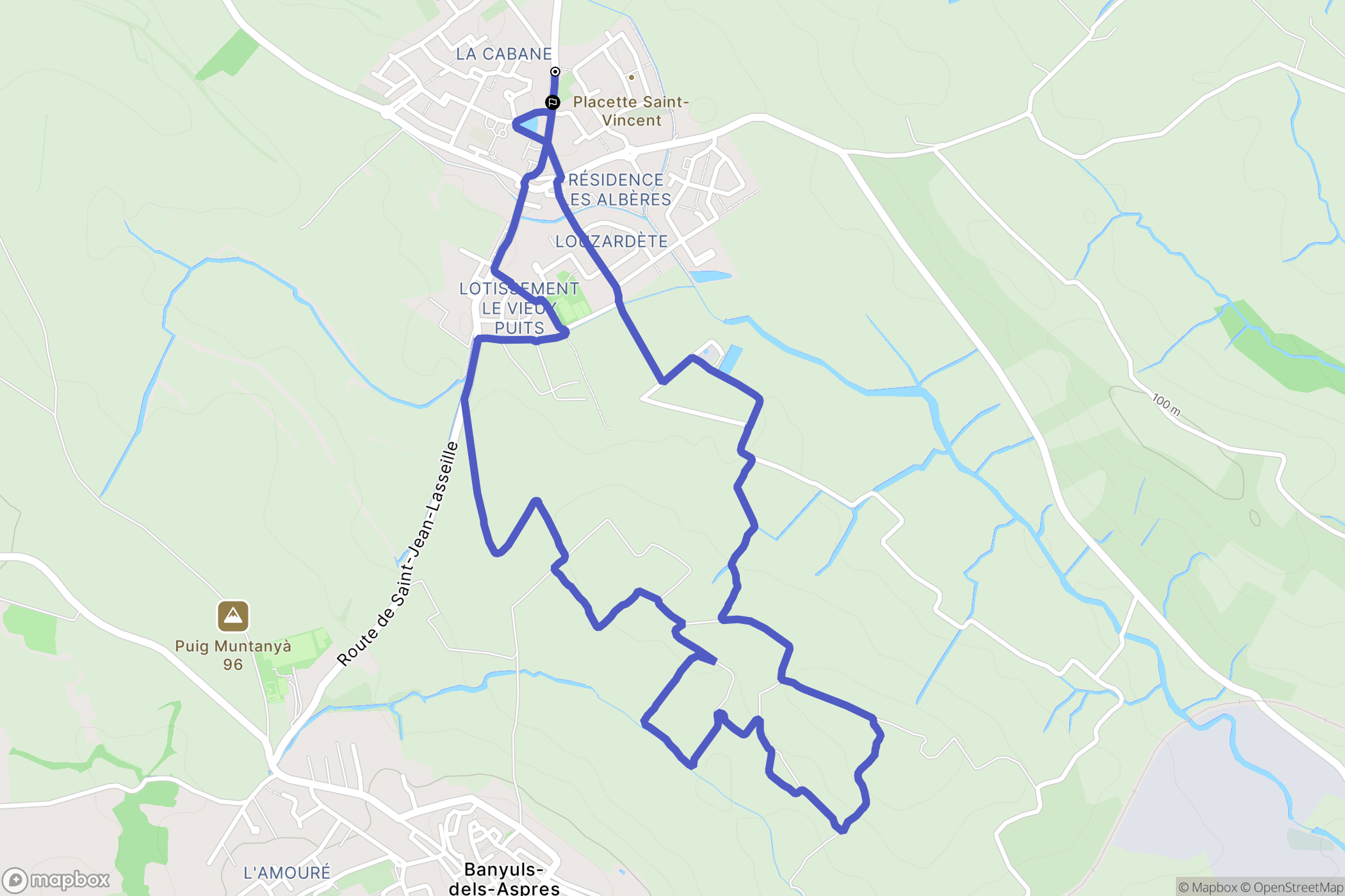 Saint-Jean-Lasseille : carte du parcours de randonnée - France