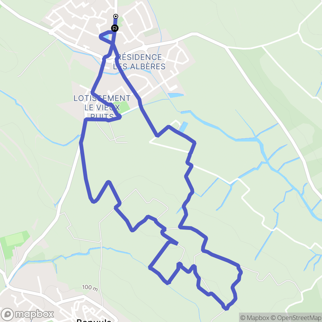 Saint-Jean-Lasseille : carte du parcours de randonnée - France