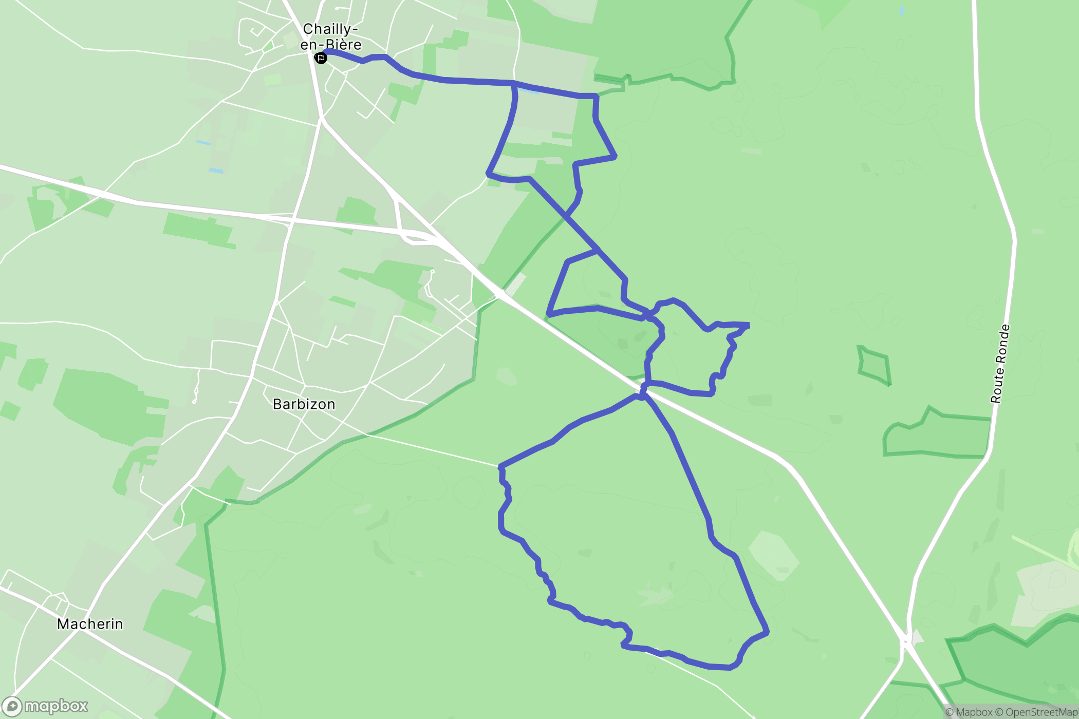 Chailly-en-Bière : carte du parcours de randonnée - France