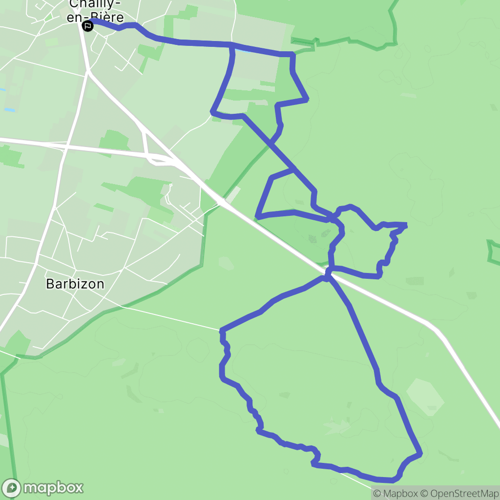 Chailly-en-Bière : carte du parcours de randonnée - France