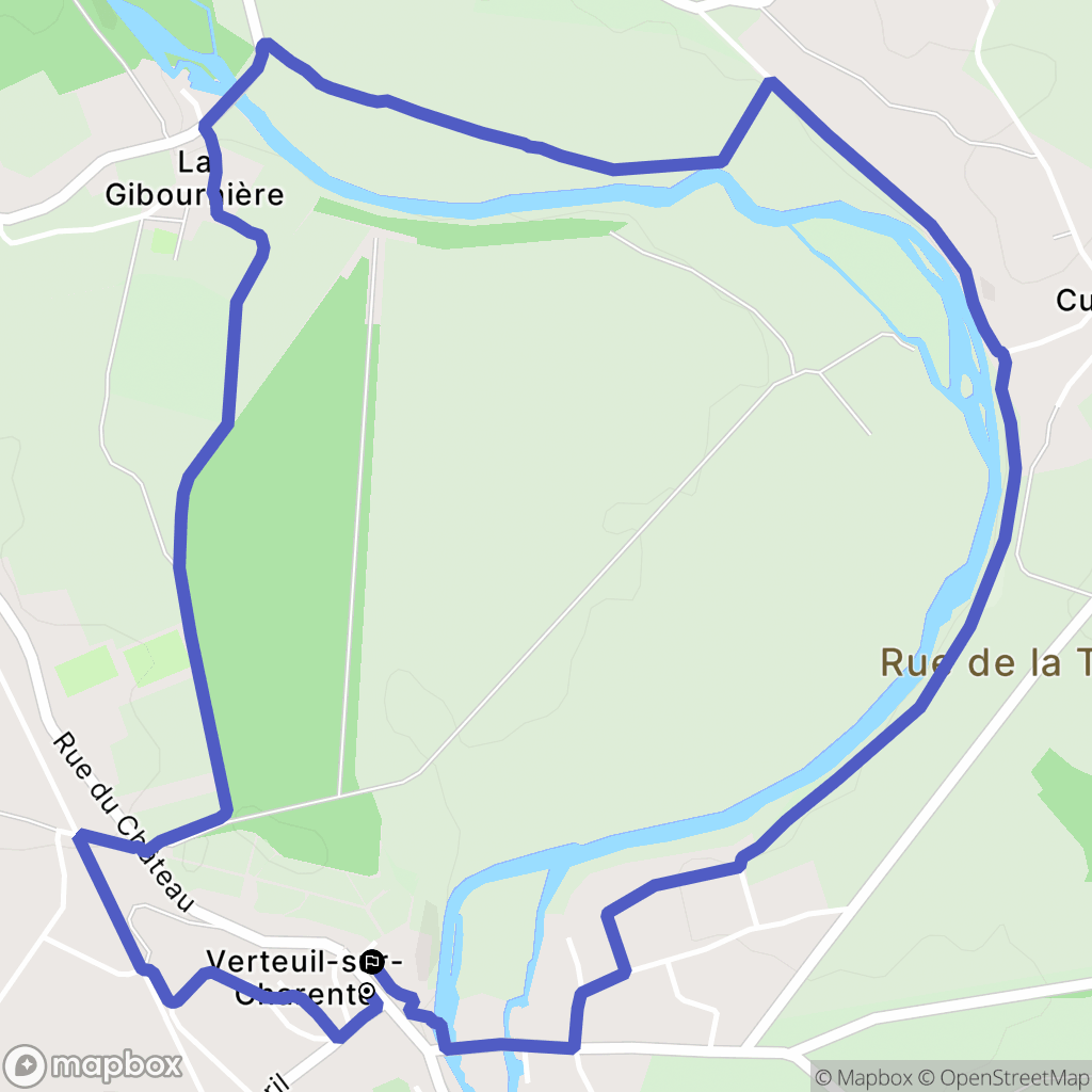 Verteuil-sur-Charente : carte du parcours de randonnée - France