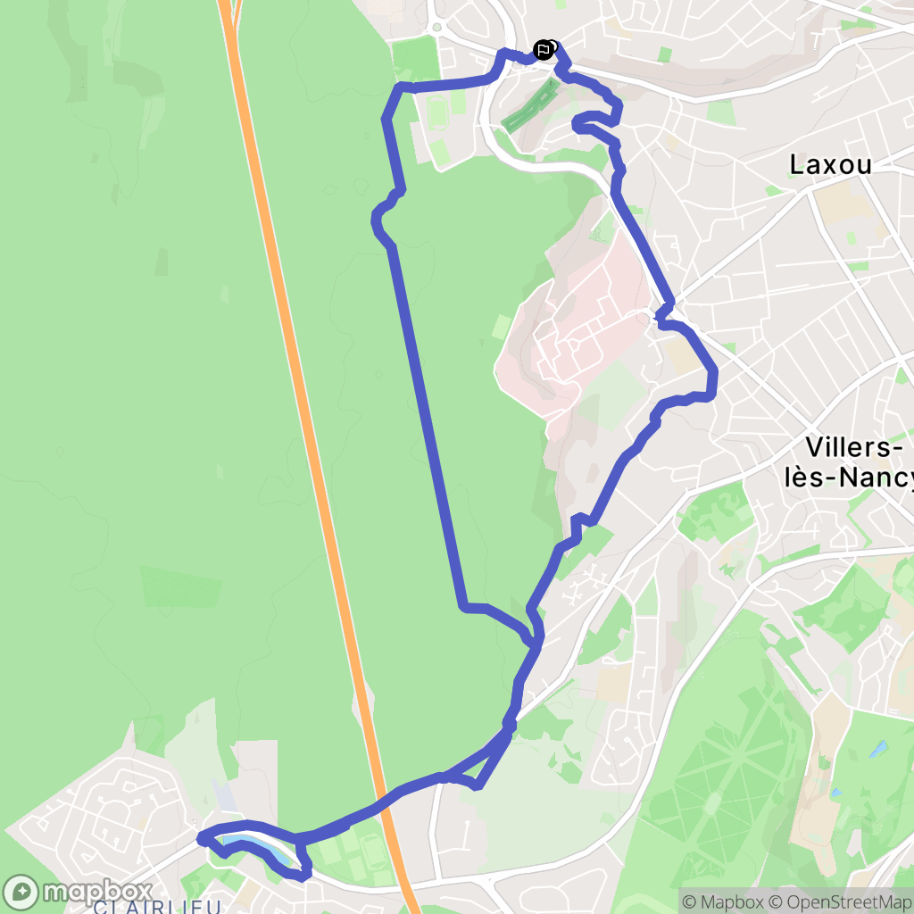Laxou : carte du parcours de randonnée - France