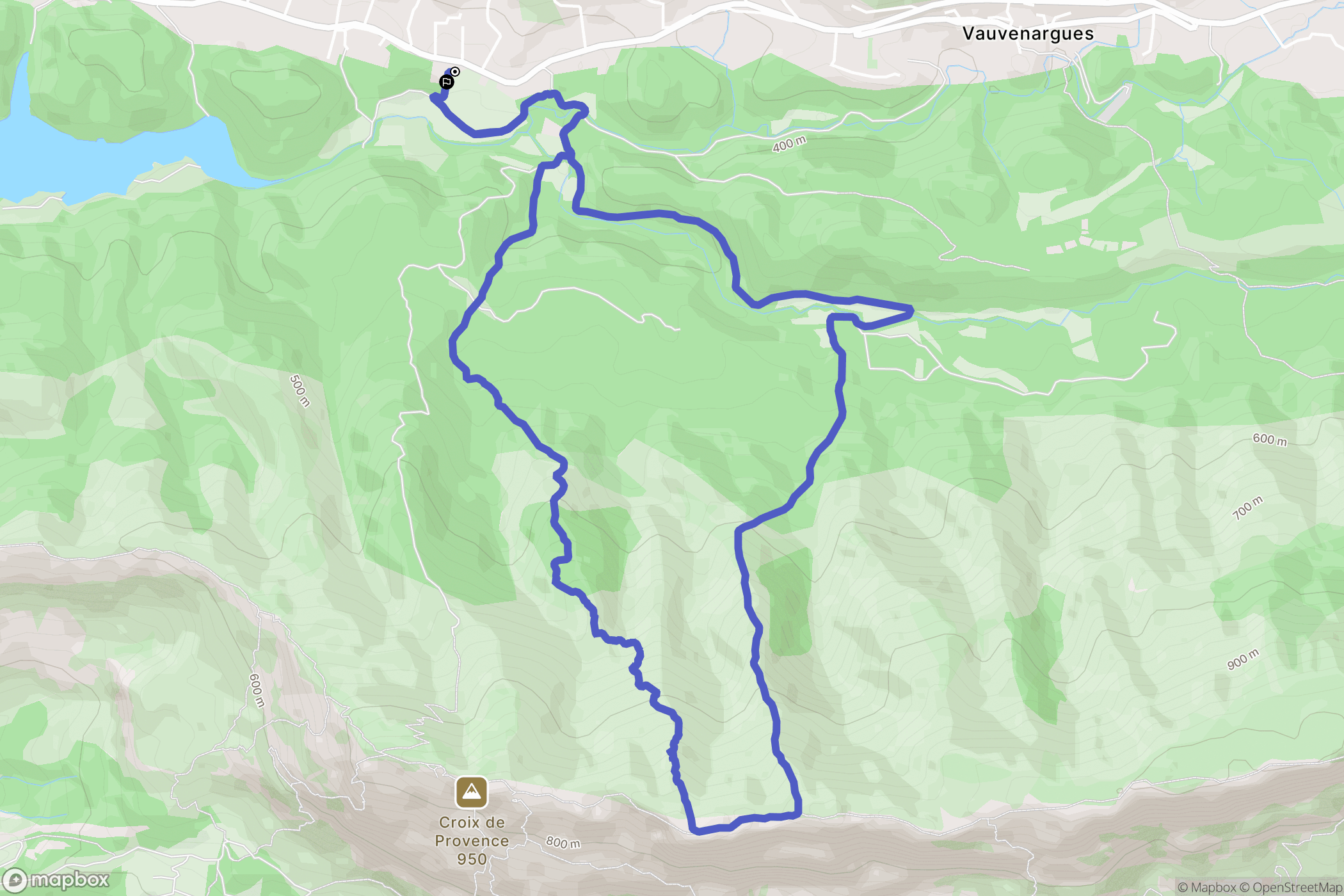 Vauvenargues : carte du parcours de randonnée - France