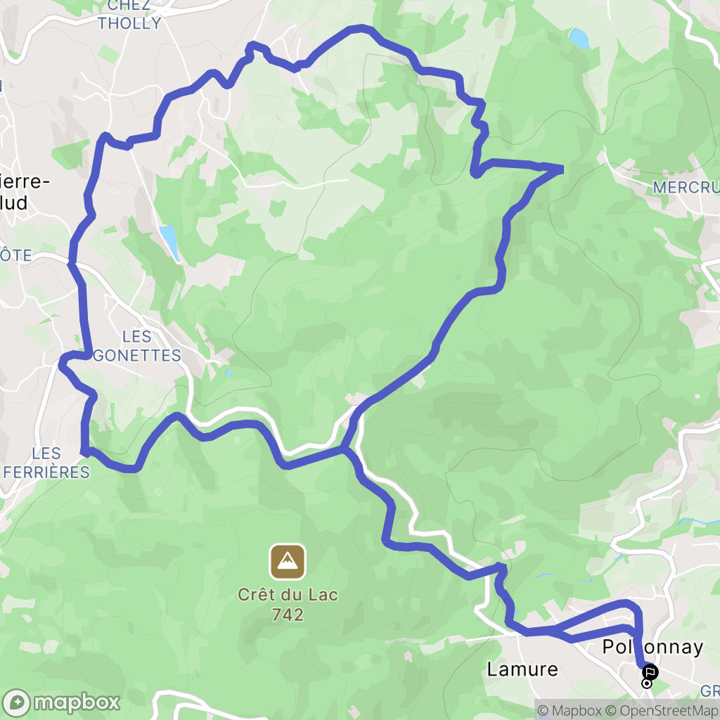Pollionnay : carte du parcours de randonnée - France