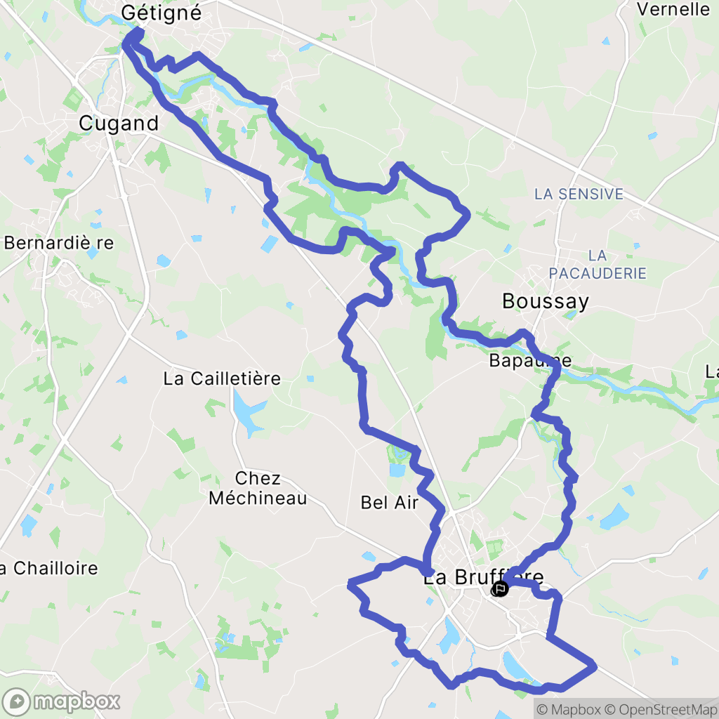 La Bruffière : carte du parcours de randonnée - France