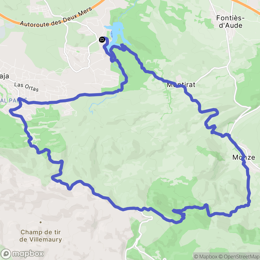 Carcassonne : carte du parcours de randonnée - France