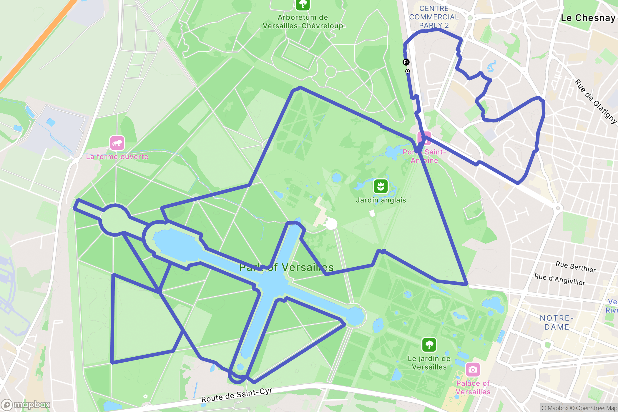 Le Chesnay-Rocquencourt : carte du parcours de randonnée - France