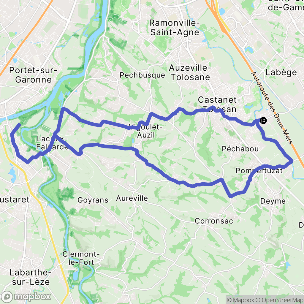 Castanet-Tolosan : carte du parcours de randonnée - France