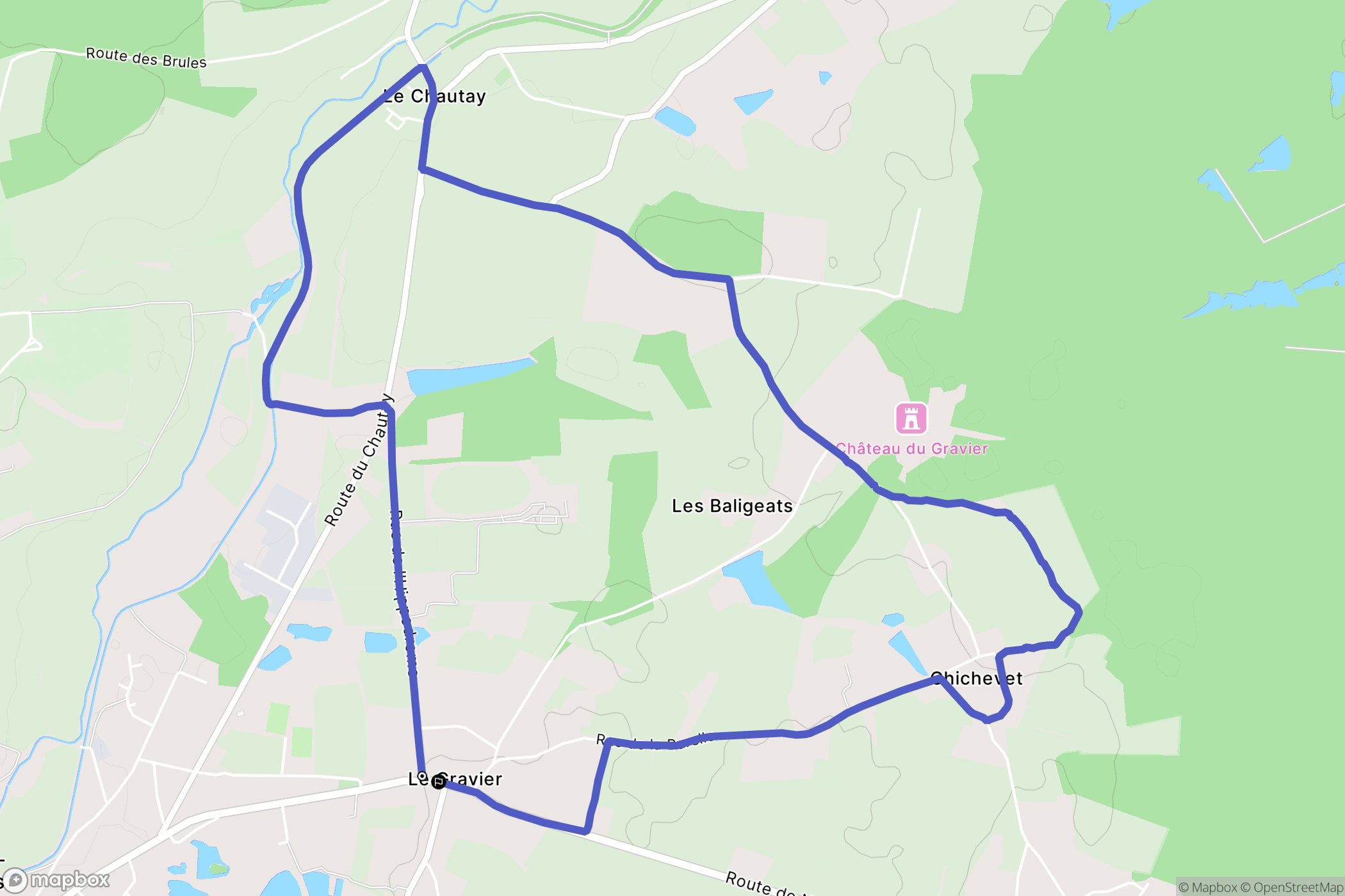 La Guerche-sur-l'Aubois : carte du parcours de randonnée - France
