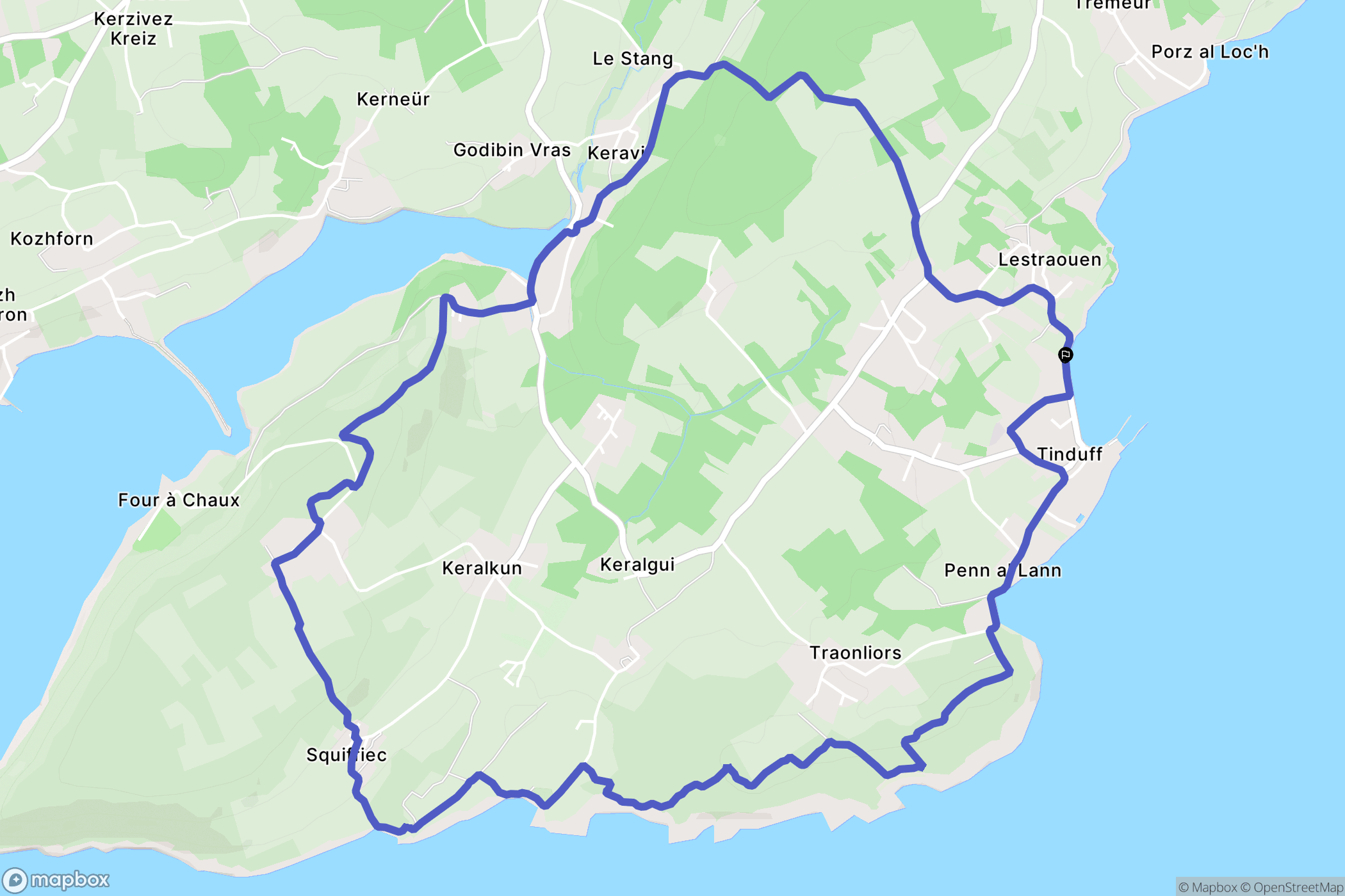 Plougastel-Daoulas : carte du parcours de randonnée - France