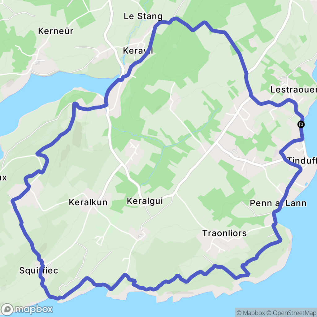 Plougastel-Daoulas : carte du parcours de randonnée - France