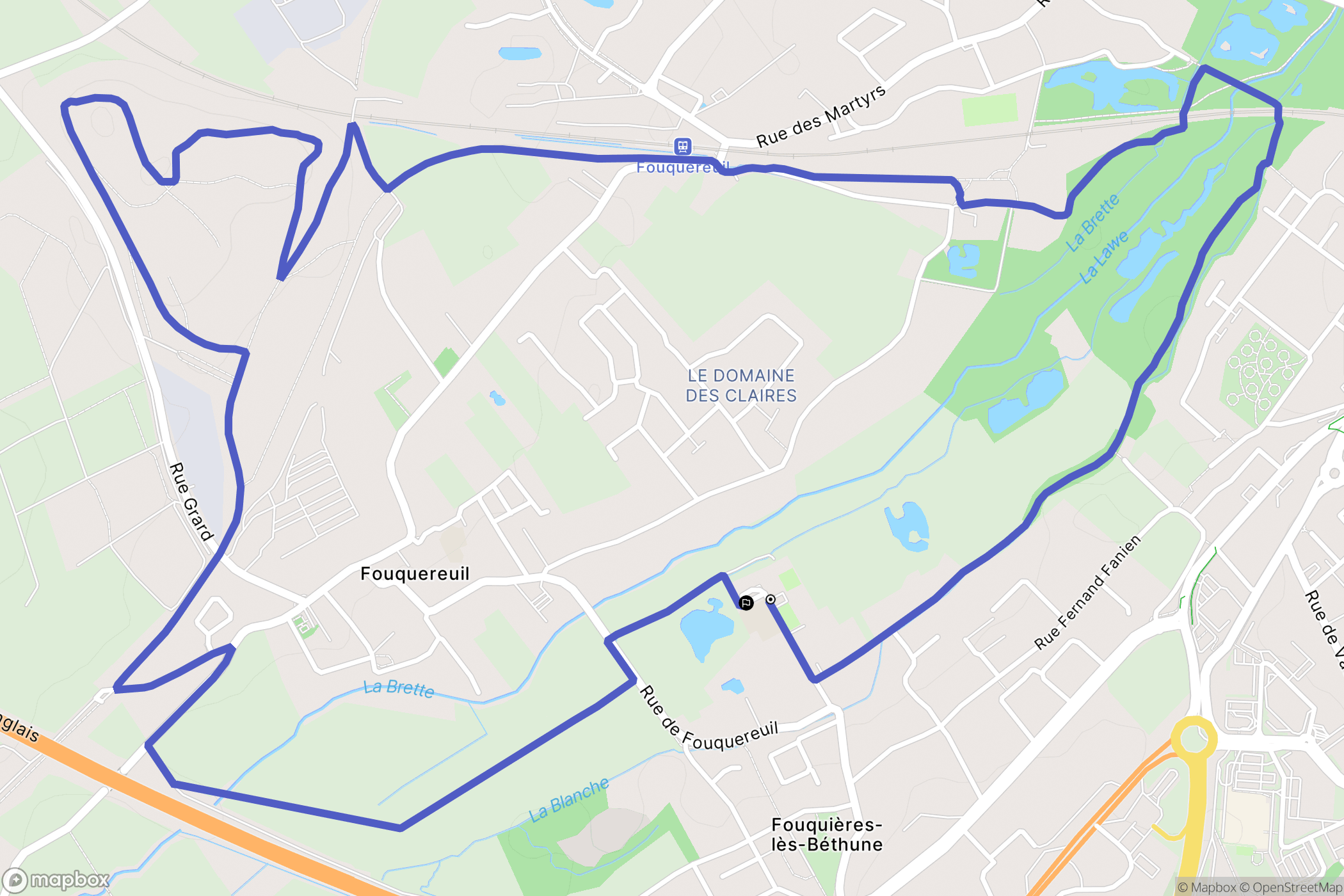 Fouquereuil : carte du parcours de randonnée - France