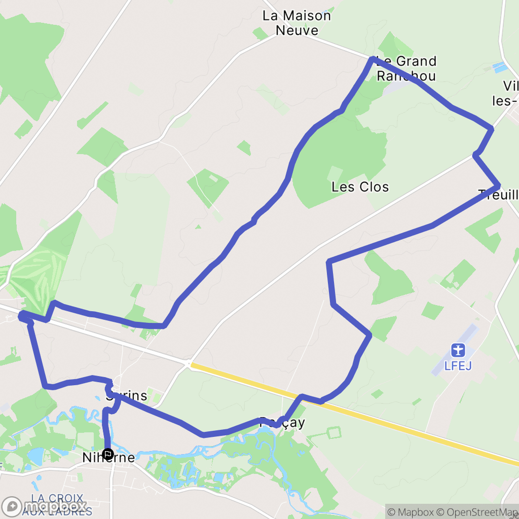 Niherne : carte du parcours de randonnée - France