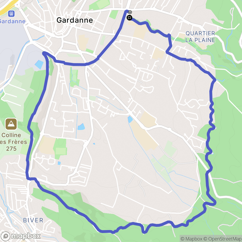 Gardanne : carte du parcours de randonnée - France