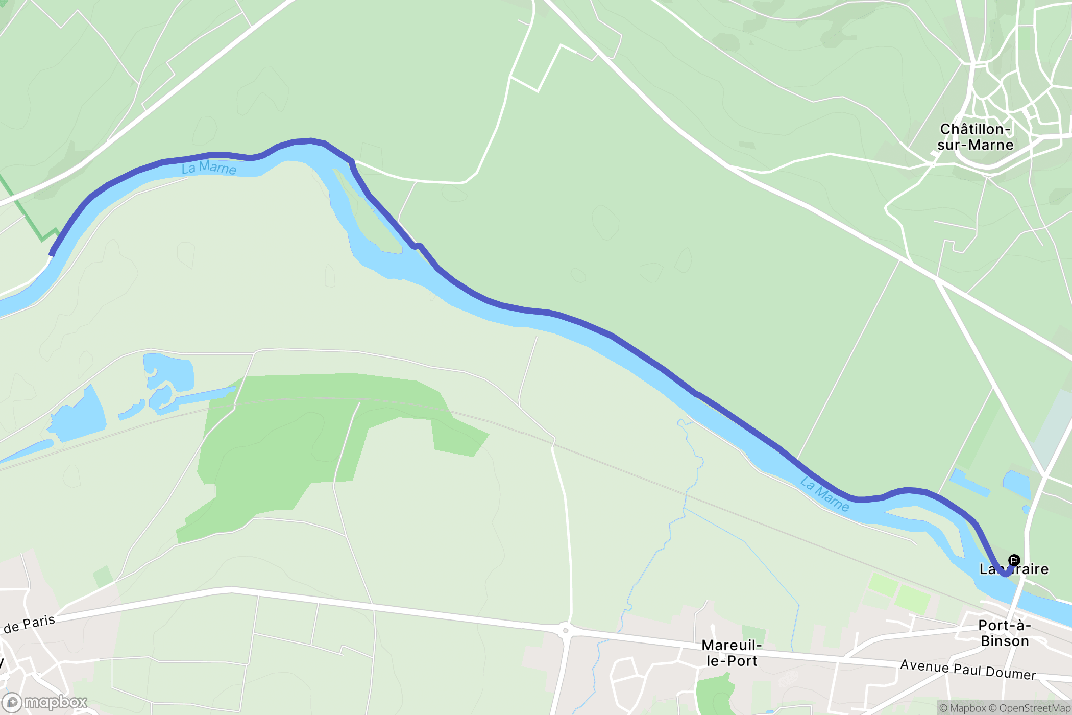 Châtillon-sur-Marne : carte du parcours de randonnée - France