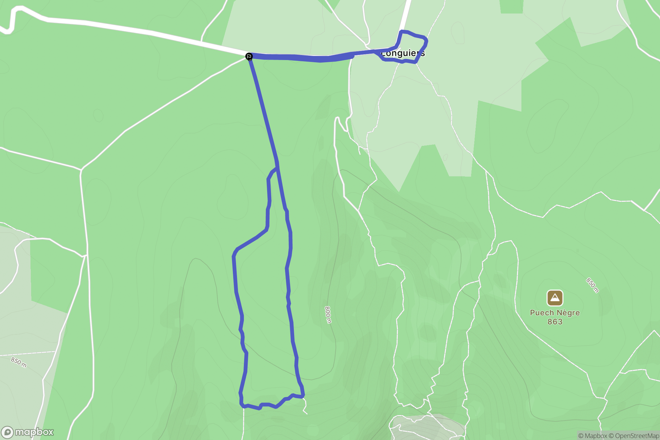 Millau : carte du parcours de randonnée - France