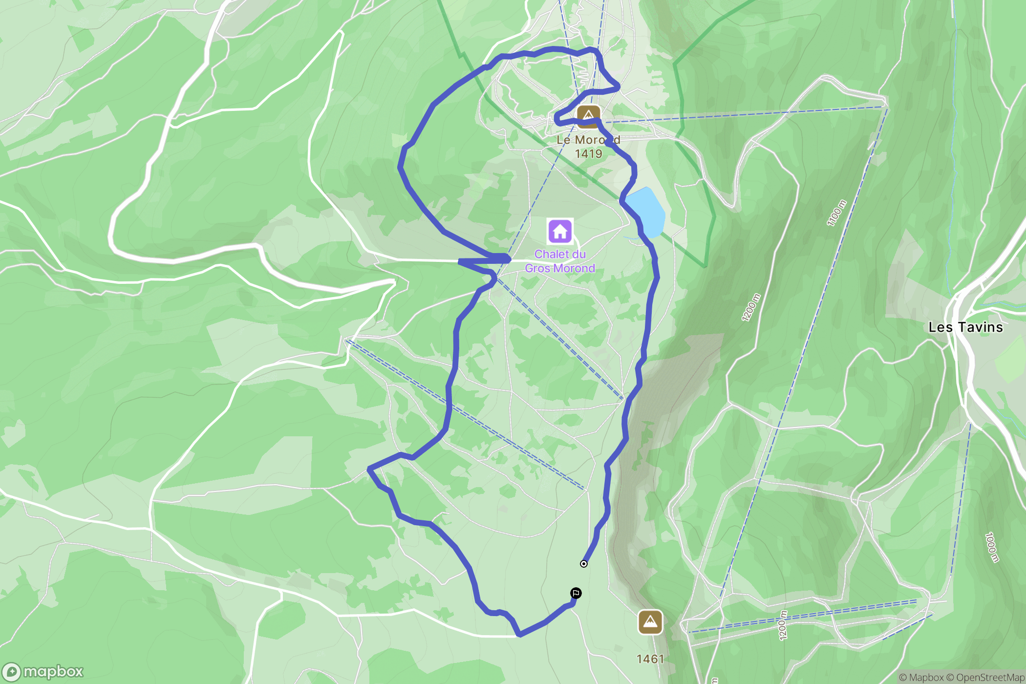 Longevilles-Mont-d'Or : carte du parcours de randonnée - France