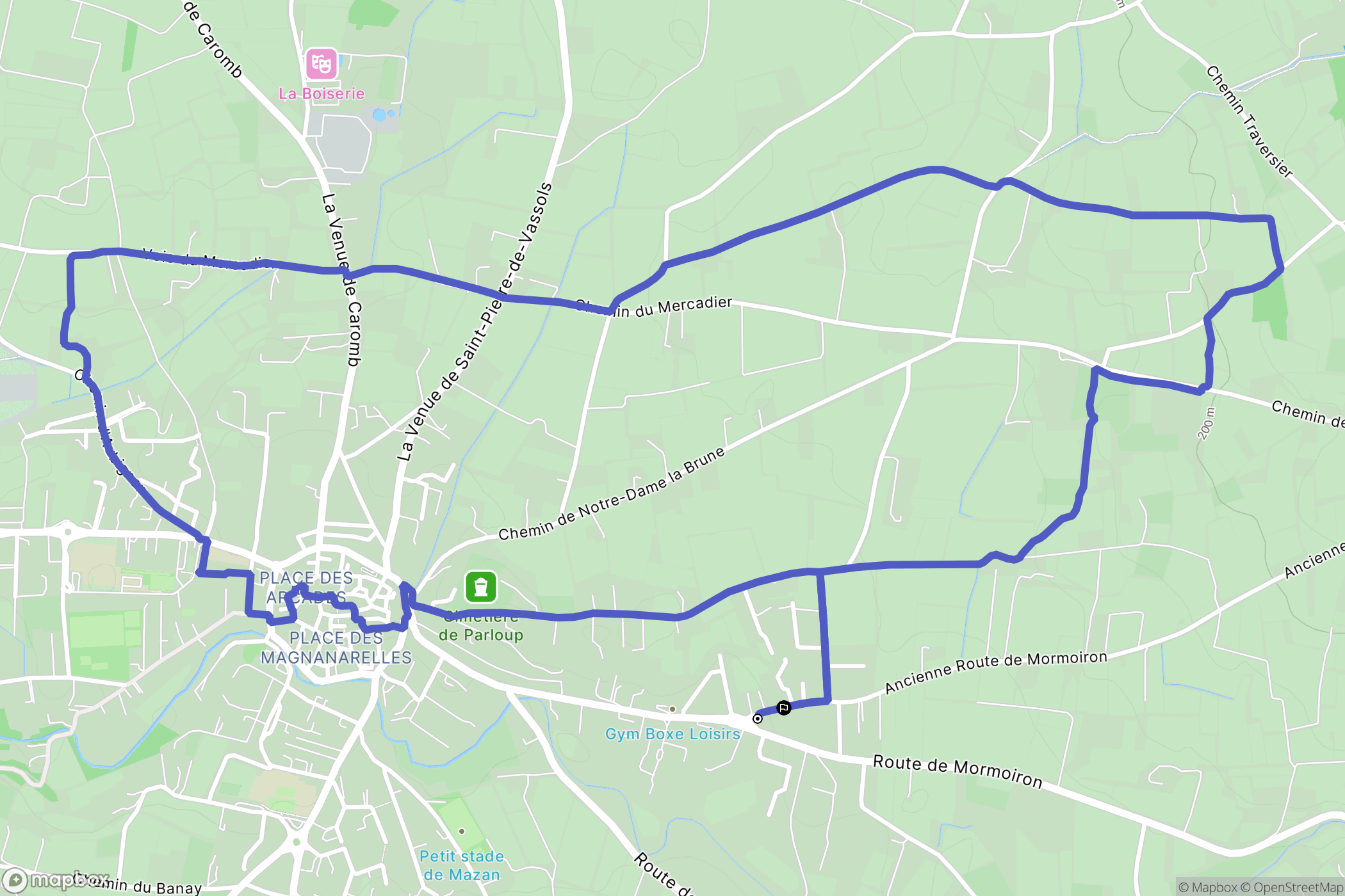 Mazan : carte du parcours de randonnée - France