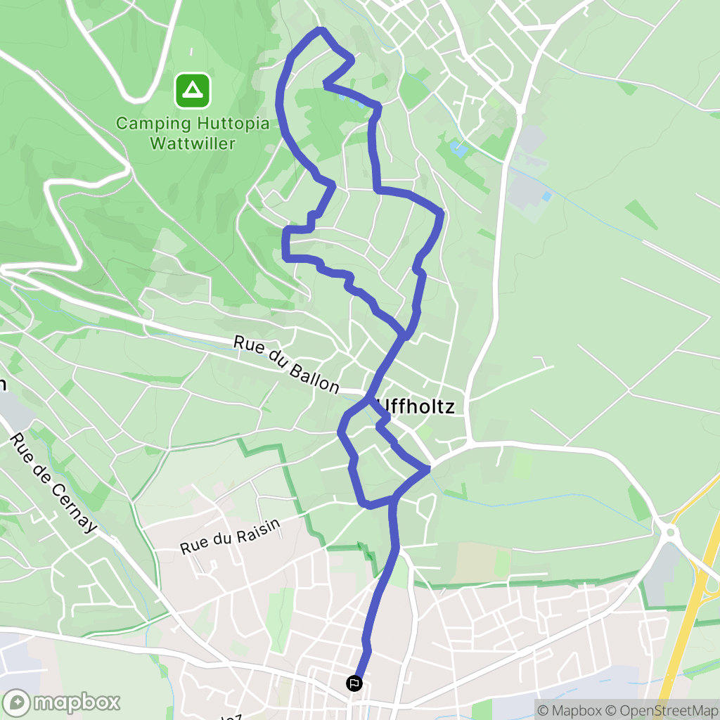 Cernay : carte du parcours de randonnée - France