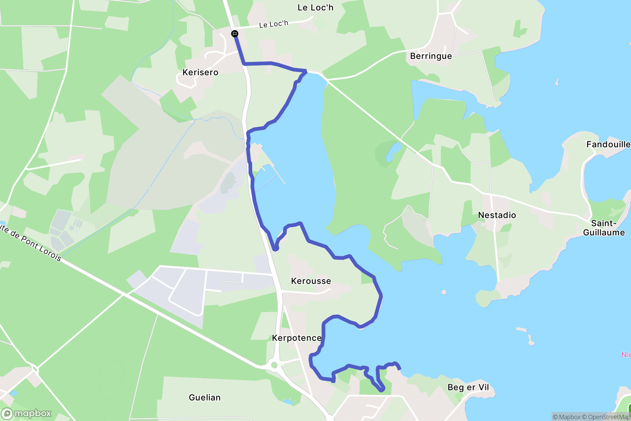 Plouhinec : carte du parcours de randonnée - France