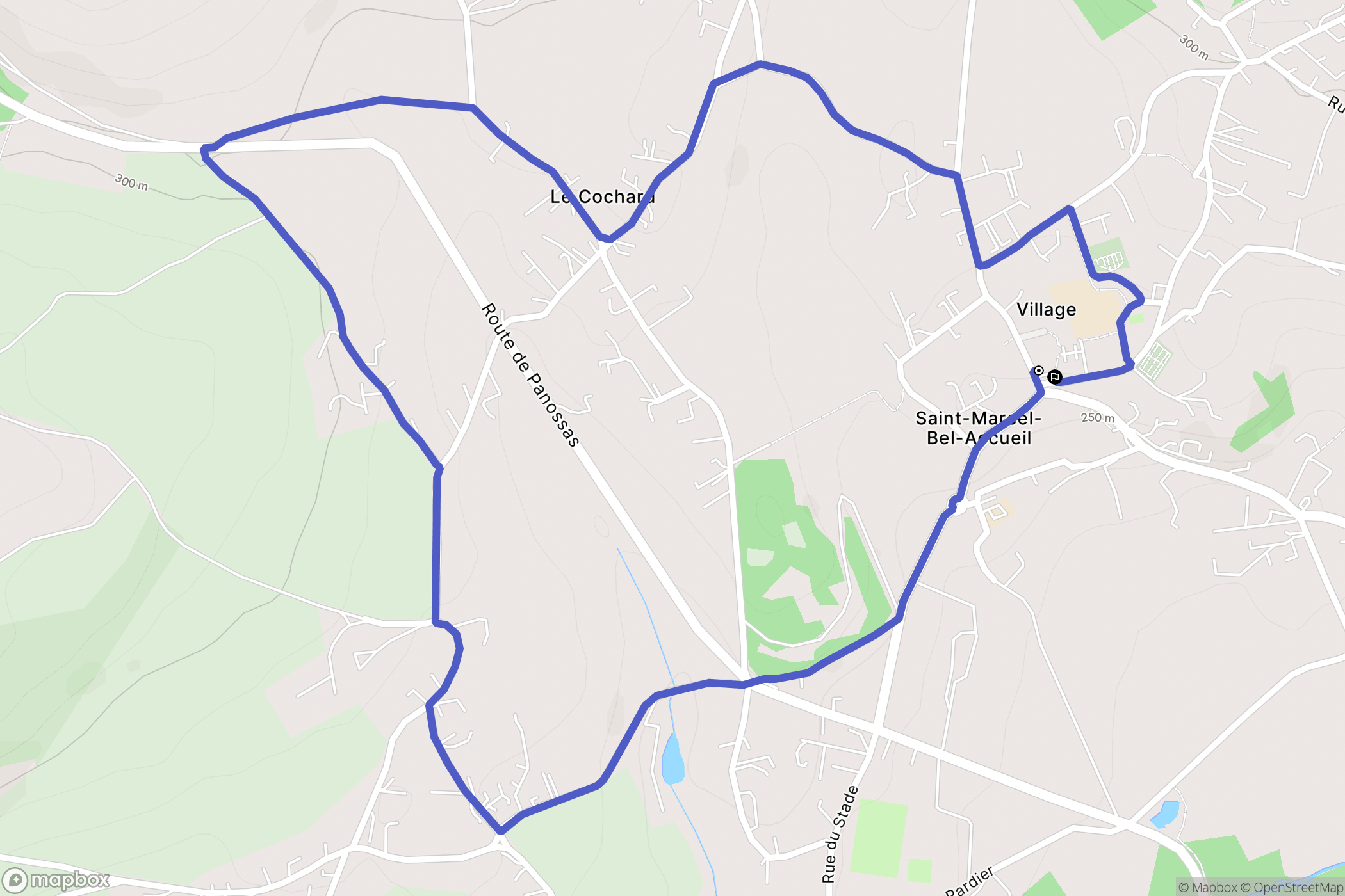 Saint-Marcel-Bel-Accueil : carte du parcours de randonnée - France