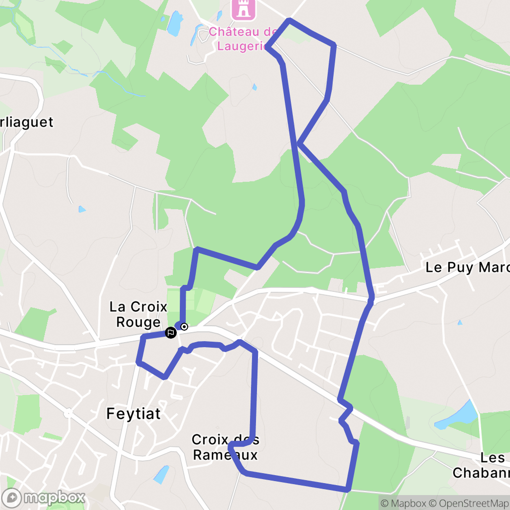 Feytiat : carte du parcours de randonnée - France