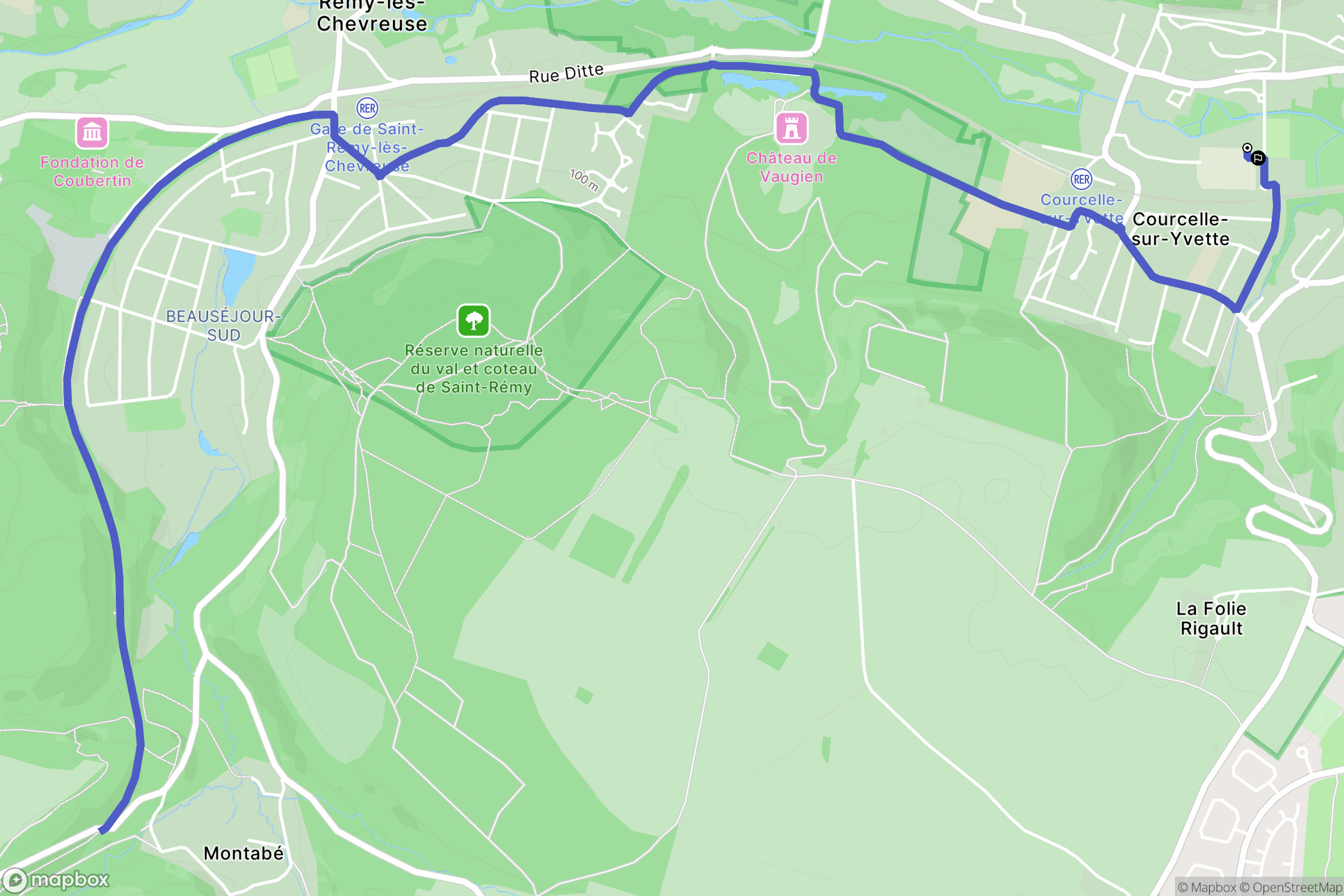 Gif-sur-Yvette : carte du parcours de randonnée - France