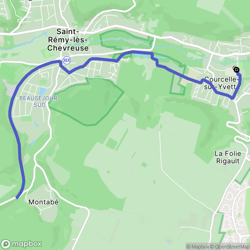 Gif-sur-Yvette : carte du parcours de randonnée - France