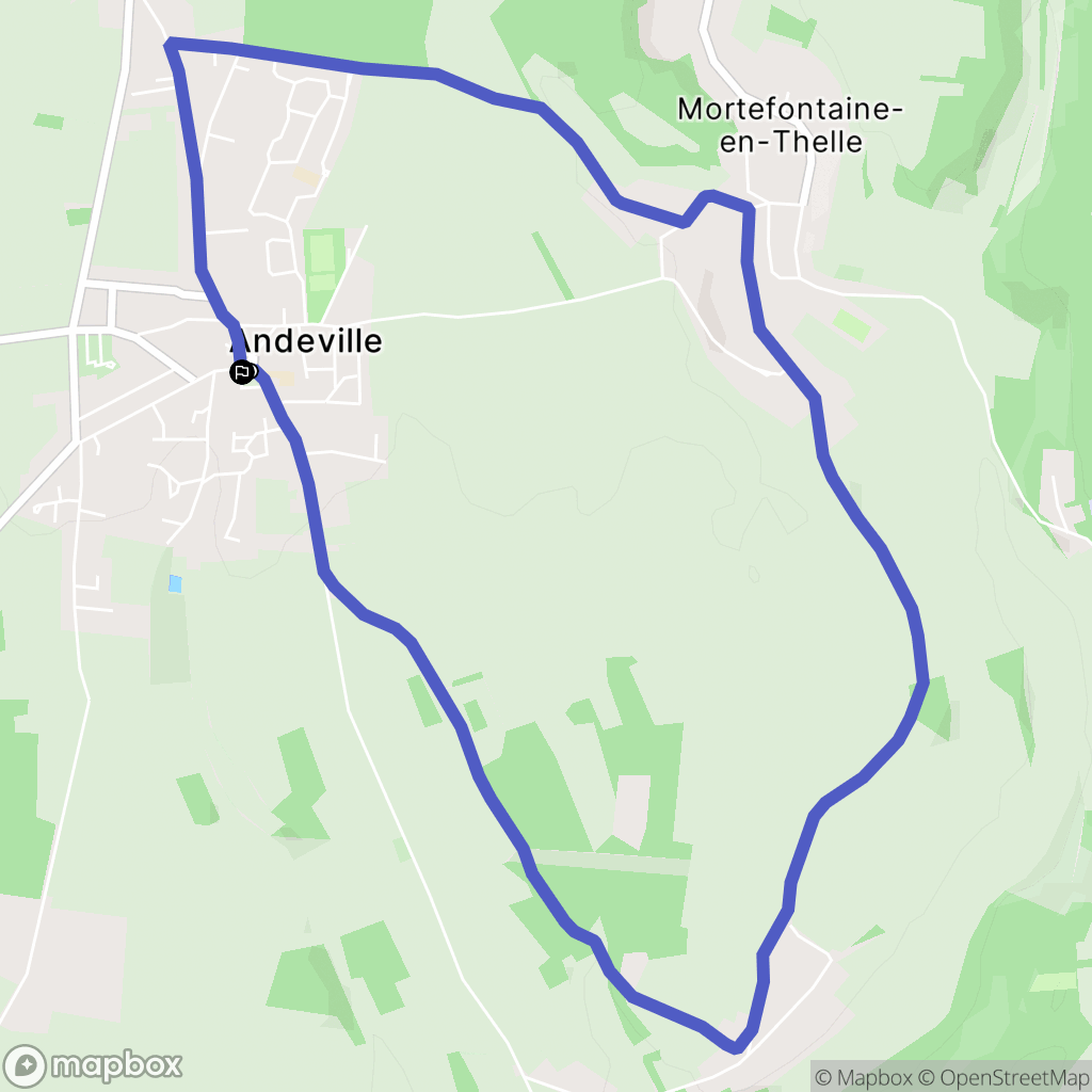 Andeville : carte du parcours de randonnée - France