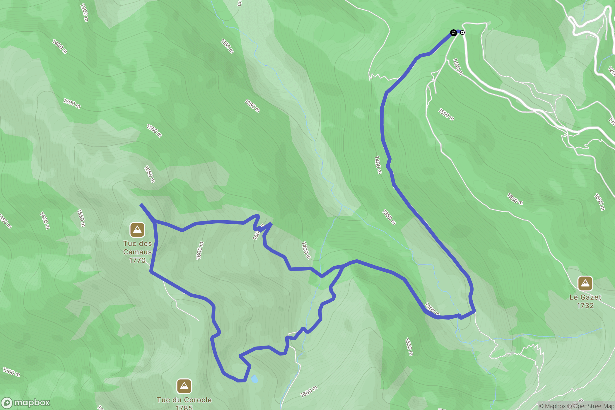 Bethmale : carte du parcours de randonnée - France