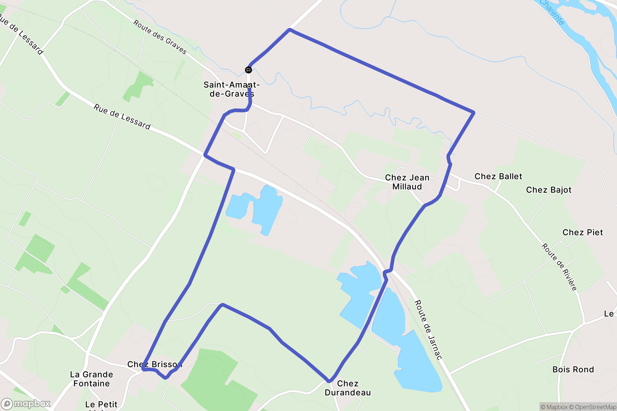 Graves-Saint-Amant : carte du parcours de randonnée - France