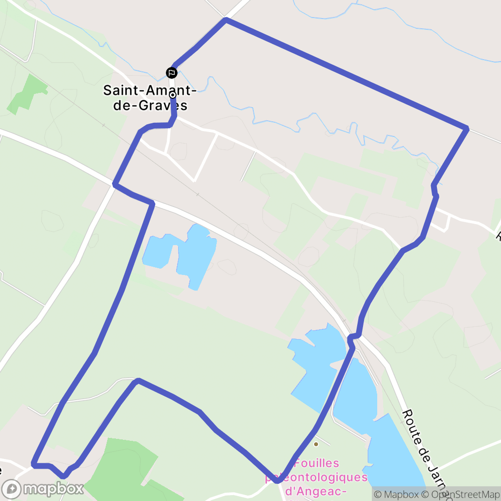 Graves-Saint-Amant : carte du parcours de randonnée - France
